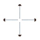 Zielscheibe 80x80x11cm Set mit 3 Auflagen und 4 Scheibennägeln