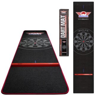 Dartteppich Bulls Carpet Black/Red 300 x 60 mit Oche