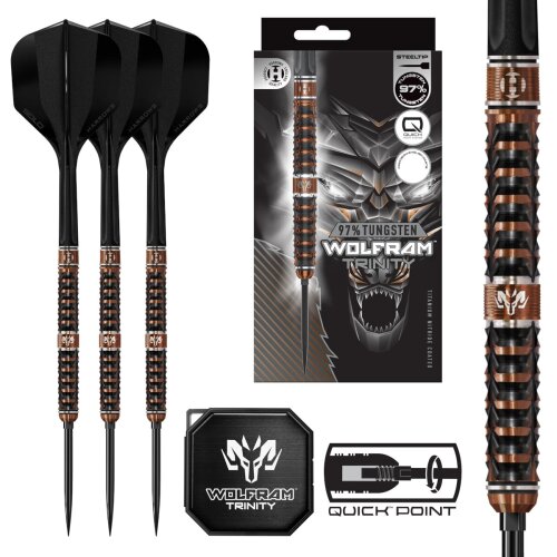 3er Set Steeldarts Harrows Wolfram Trinity QPS 24 g