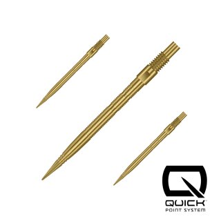 3x Harrows Quick Point Micro Ridge Gold 30 mm