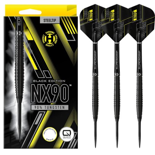 3er Set Steeldarts Harrows Black Edition NX90 QPS