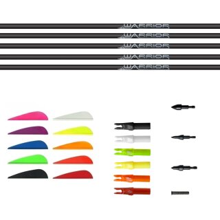 12er Pfeilbauset Carbonpfeile Gold Tip Warrior mit Vanes