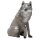 3D Tier Franzbogen Sitzender Wolf
