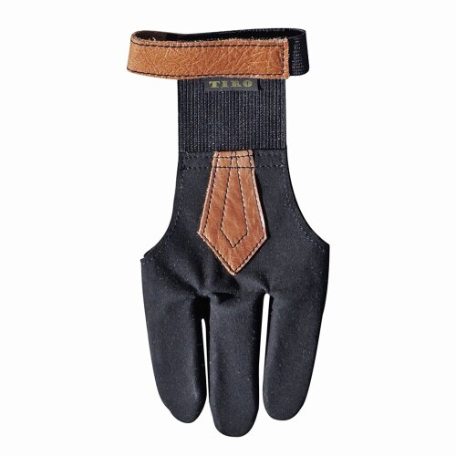 Schießhandschuh Tiro Premium Deluxe mit Lederapplikation schwarz XL