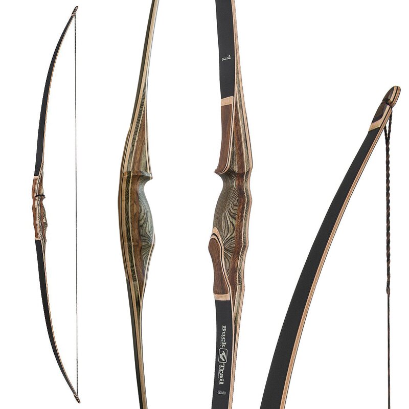 68 Zoll Langbogen traditioneller Longbow BUCK TRAIL Black Hawk 30-50 lbs
