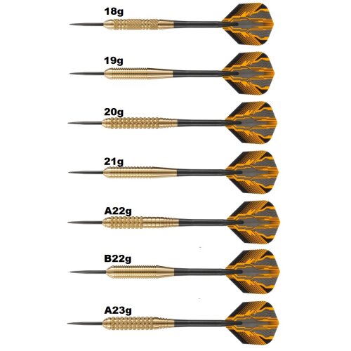 3er Set Steeldarts Harrows Club Brass 22 g K