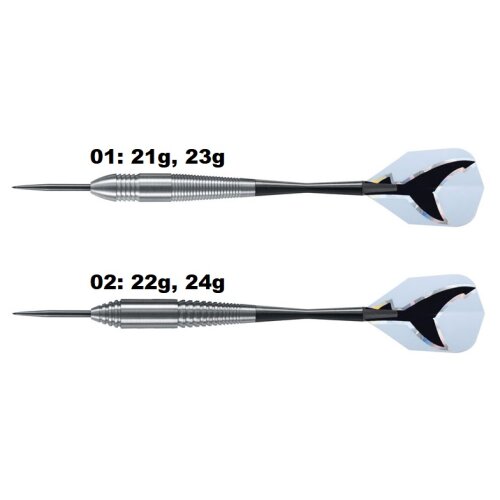 3er Set Steeldarts Harrows Silver Shark
