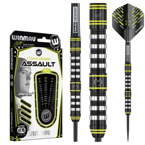 3er Set Steeldarts Winmau MvG Assault 26 g