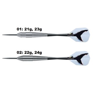3er Set Steeldarts Harrows Silver Shark 22 g