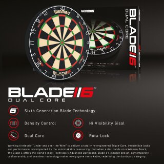 Dartboard Winmau Blade 6 Dual Core Professional Level Bristleboard