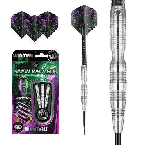 3er Set Steeldarts Winmau Simon Whitlock silver 24 g