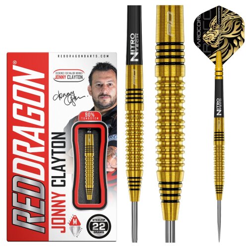 3er Set Steeldarts Red Dragon Jonny Clayton Gold