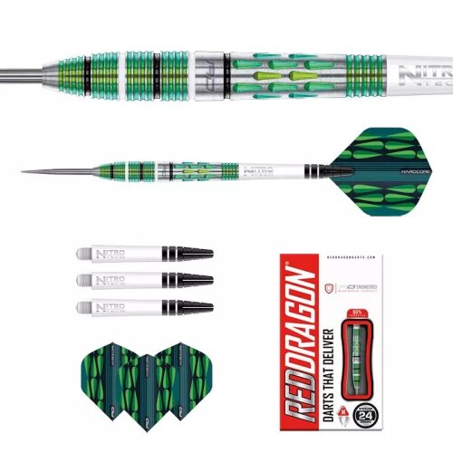 3er Set Steeldarts Red Dragon Artura Screamin Green 26 g
