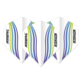 Dart Flights Red Dragon Airwing Moulded White Blue Wave Standard F6898