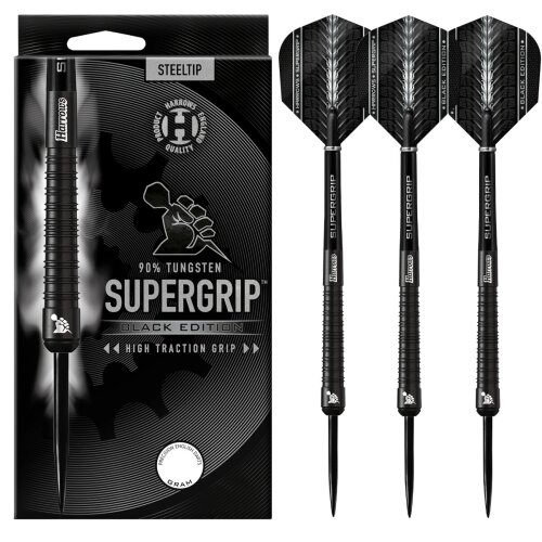 3er Set Steeldarts Harrows Supergrip Black Edition 30 g