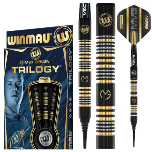 3er Set Softdarts Winmau MvG Trilogy 23,5g (21,5g Barrelweight)