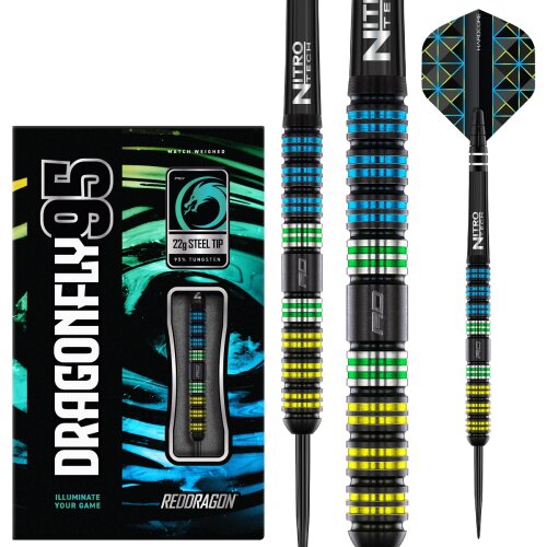 3er Set Steeldarts Red Dragon Dragonfly 95 Black Parallel